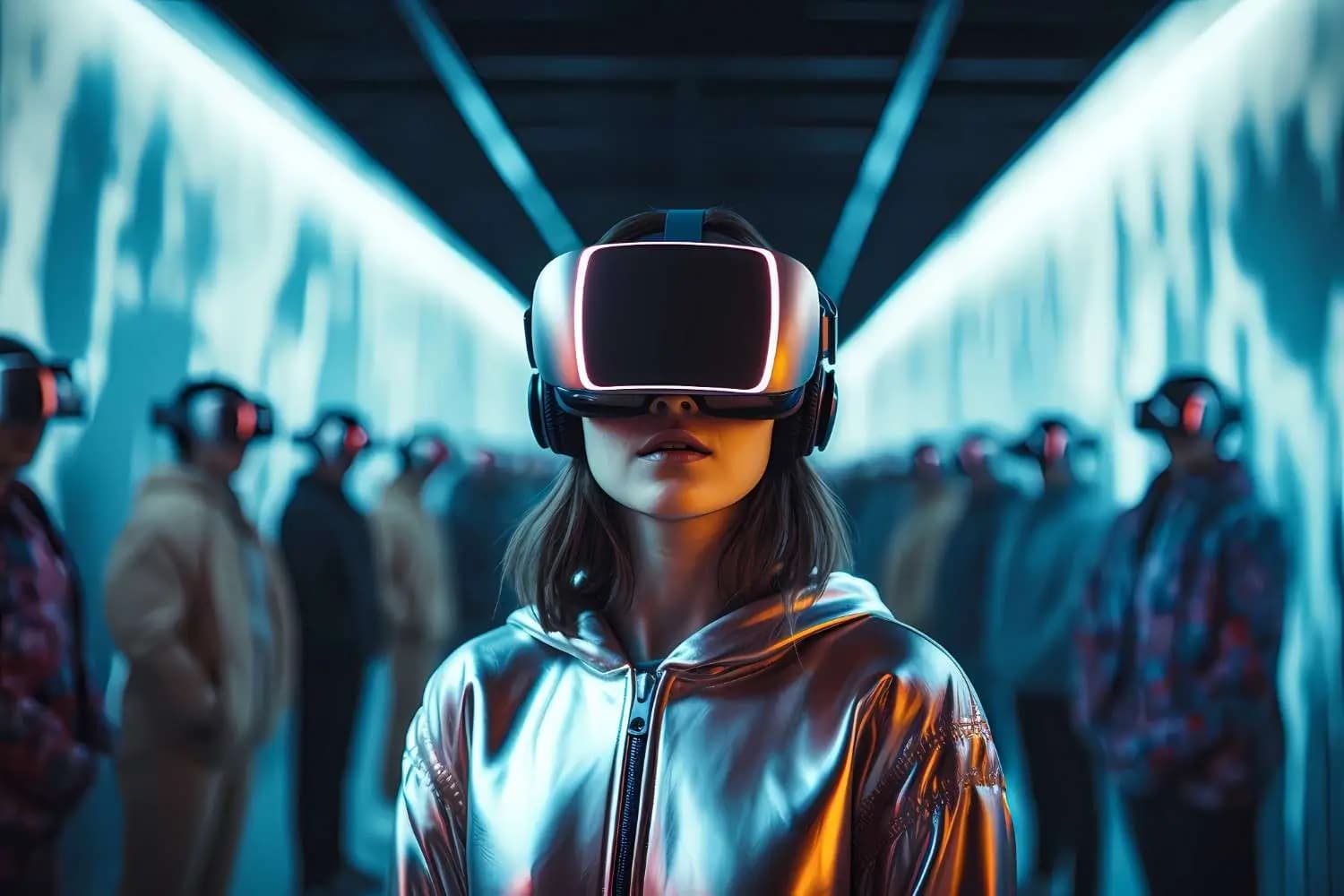 Person with VR headset for virtual tours